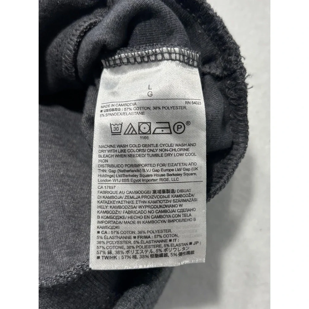 Banana Republic Sweatshirt Mens Large Gray Shawl Collar Henley Pockets Pullover